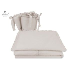 Lenjerie patut cu 4 piese MimiNu din bumbac protectii laterale 120x60 cm Colectia Royal Beige imagine