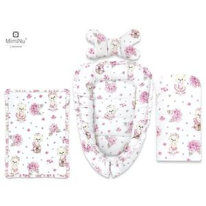 Set 4 in 1 Cosulet bebelus MimiNu Baby Cocoon 75x55 cm Design Pink Ballerina imagine