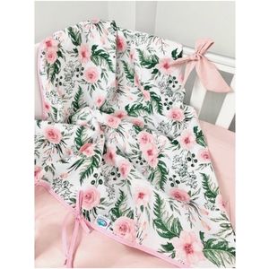 Muselina cu doua fete din bumbac 100x75 cm Pink Garden imagine