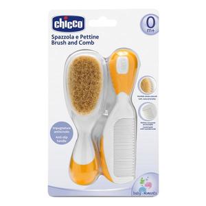 Set pieptan si perie Chicco par natural orange imagine