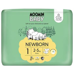 Scutece finlandeze eco Moomin Baby 1 nou nascut 2-5 kg 25 bucati imagine