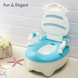 Olita educationala cu manere Little Mom Cow Potty Blue imagine