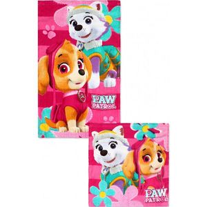 Set 2 prosoape fata si maini Paw Patrol Skye Pink SunCity imagine