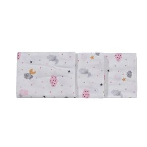 Set 3 scutece din finet 80x80 cm Nichiduta Pink clouds imagine