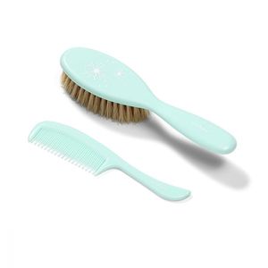 Set perie din par natural moale si pieptene Baby Ono Verde imagine