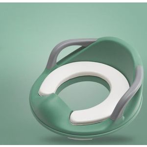 Reductor pentru toaleta cu manere si sezut moale Little Mom Safe Seat Green imagine