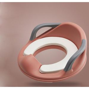 Reductor pentru toaleta cu manere si sezut moale Little Mom Safe Seat Pink imagine