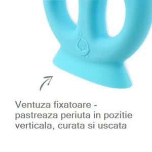 Periuta de dinti cu peri din silicon si manere Green Sprouts Aqua imagine