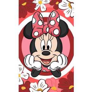 Prosop fata Minnie Red Flowers 30x50 cm SunCity imagine