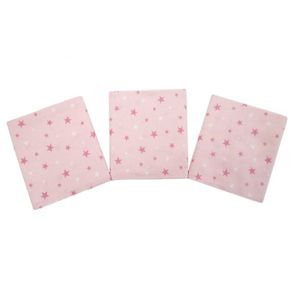 Set 3 scutece din finet 80x80 cm Nichiduta Pink Stars imagine