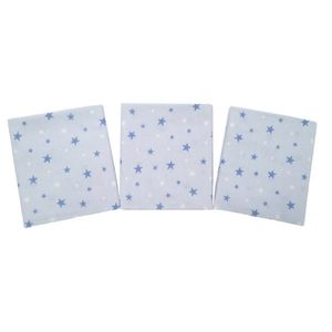 Set 3 scutece din finet 80x80 cm Nichiduta Blue Stars imagine