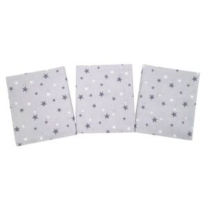 Set 3 scutece din finet 80x80 cm Nichiduta Grey Stars imagine