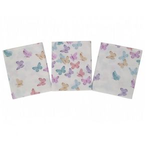 Set 3 scutece din finet 80x80 cm Nichiduta Butterflies Pink imagine