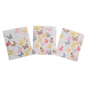 Set 3 scutece din finet 80x80 cm Nichiduta Butterflies Yellow imagine