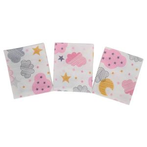 Set 3 scutece din finet 80x80 cm Nichiduta Pink Sky imagine