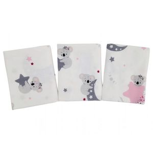 Set 3 scutece din finet 80x80 cm Nichiduta Pink Koala imagine