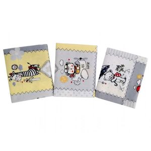 Set 3 scutece din finet 80x80 cm Nichiduta Friends Grey imagine