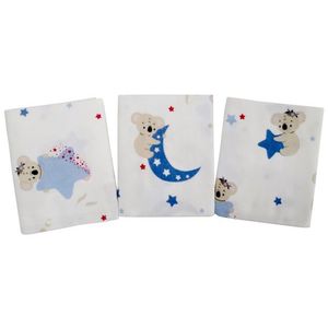 Set 3 scutece din finet 80x80 cm Nichiduta Blue Koala imagine