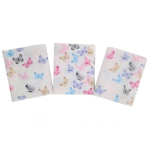 Set 3 scutece din finet 80x80 cm Nichiduta Butterflies Colorful imagine