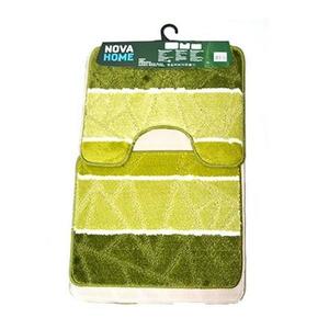 Set de 3 covorase de baie mari Nova Home verde dungi 50x80 cm imagine