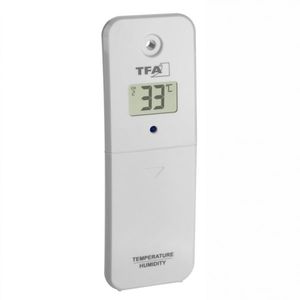 Transmitator wireless digital pentru temperatura si umiditate afisaj LCD Alb compatibil MARBELLA imagine