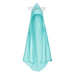 Prosop cu gluga cu urechi din bumbac 80x80 cm Aqua Cat Qmini imagine