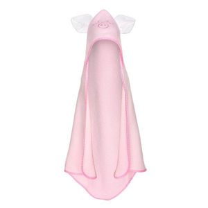 Prosop cu gluga cu urechi 80x80 cm Pink Piggy Qmini imagine