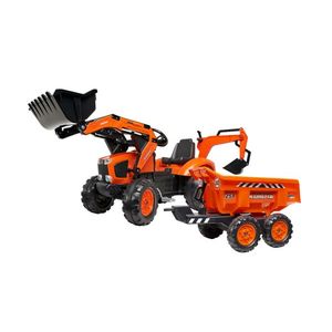 Tractor cu pedale 2090W Kubota cu cupa si remorca Falk imagine