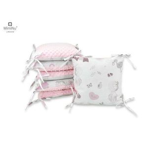 Aparatoare cu 6 pernute modulare cu fermoar pentru patut 120X60 cm Minky Baby Shower Pink MimiNu imagine