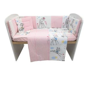 Set lenjerie patut cu 5 piese 120x60 cm Pink Fawns imagine