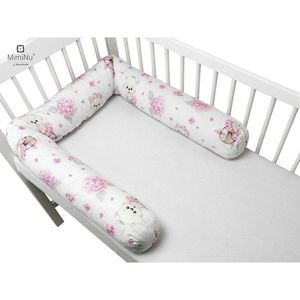 Aparatoare tip rulou pentru patut MimiNu 180 cm din bumbac Design Pink Ballerina imagine