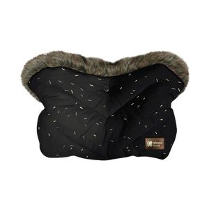 Manusa de lux pentru manerul caruciorului KikkaBoo Fur Confetti Black imagine