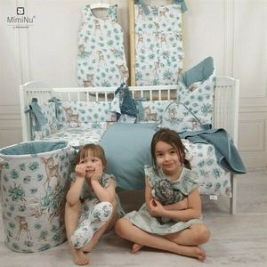 Sac de dormit pentru bebelusi MimiNu din bumbac 70 cm 0-6 luni Sweet Deer Mint imagine