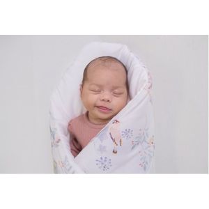 Pilota pentru copii by Amy Nature Bamboo din bambus si umplutura hipoalergenica 140x100cm BabySoft pasari mint imagine