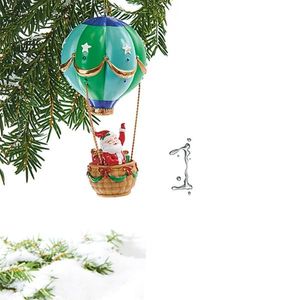 Ornament pentru brad Mos Craciun in balon 17 cm imagine