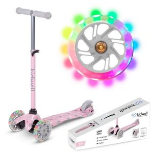 Trotineta Kidwell uno Cats Roz, lumini LED, ghidon reglabil din aluminiu, greutatea admisa 25 kg, varsta 3 ani+ imagine