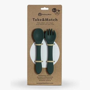 Set tacamuri din silicon PetiteMars fara BPA TakeMatch 6 luni+ verde inchis imagine