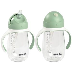 Cana cu pai din tritan Beaba 300 ml Sage Green imagine