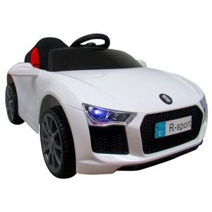 Masinuta electrica R-Sport cu telecomanda si scaun din piele Cabrio B4 628 alba imagine