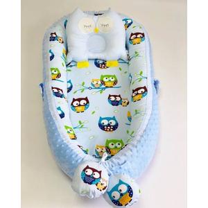 Babynest Plush MyKids 0115 Owls Blue imagine