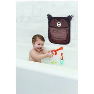 Saculet pentru jucariile de baie FreeON Bear cu sistem de prindere cu ventuze 32x38 cm imagine