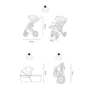 Carucior 2 in 1 Oslo+ Vanilla delight Skiddou Bej imagine