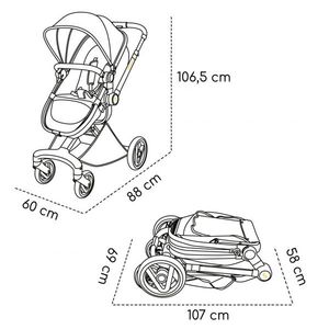 Carucior transformabil 2 in 1 Nasjo Wild climber Skiddou Verde imagine