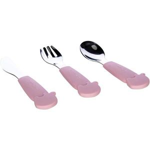 Set de 3 tacamuri din inox inoxidabil FreeON cu manere din silicon 6 luni + Elephant Pink imagine