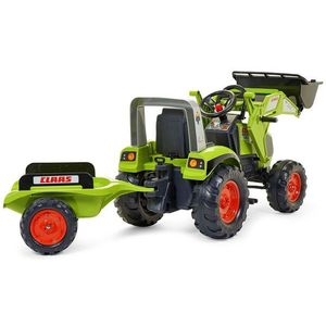 Tractor Falk cu pedale Claas Axos 330 cu cupa si remorca imagine