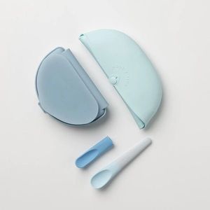 Set diversificare hrana bebelusi Miniware Sili Mini GO 3 piese Blue Banana imagine