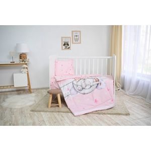 Set lenjerie pat 4 piese bumbac ranforce Butterflies Pink imagine