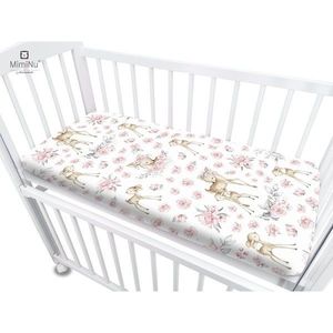 Cearceaf cu elastic MimiNu pentru patut co-sleeper 84.5 x 50.5 cm Sweet Deer Pink imagine