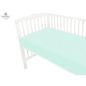 Cearceaf cu elastic MimiNu pentru patut 120X60 cm Cold Mint imagine