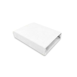 Cearceaf cu elastic Qmini pentru patut 90x40 cm din bumbac jersey White imagine